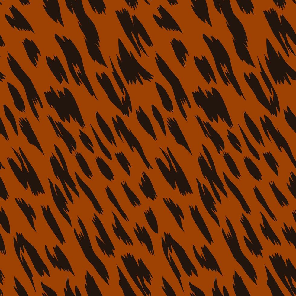 Seamless fur skin wild animal pattern with brown and orange background element design vector