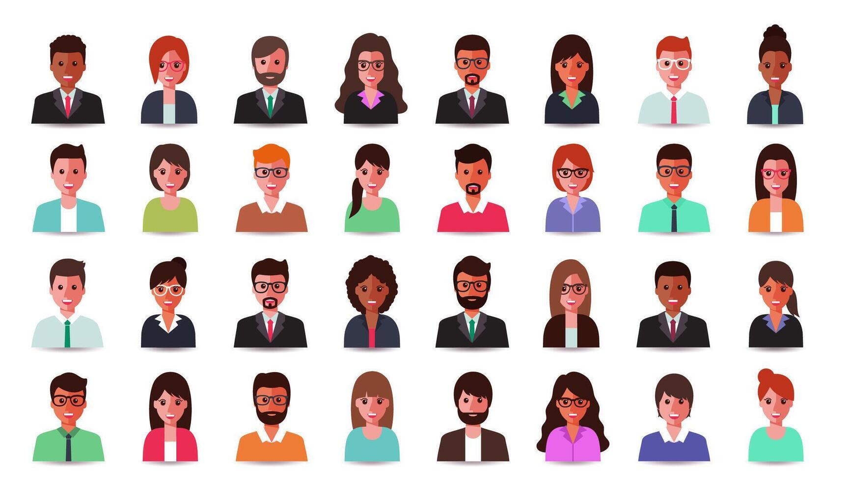 Businessmen and Business women avatars set vector