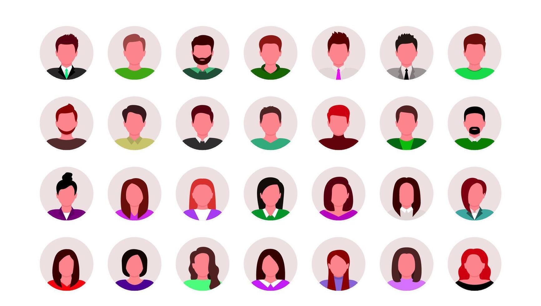 Set of user avatar People avatar profile icons vector