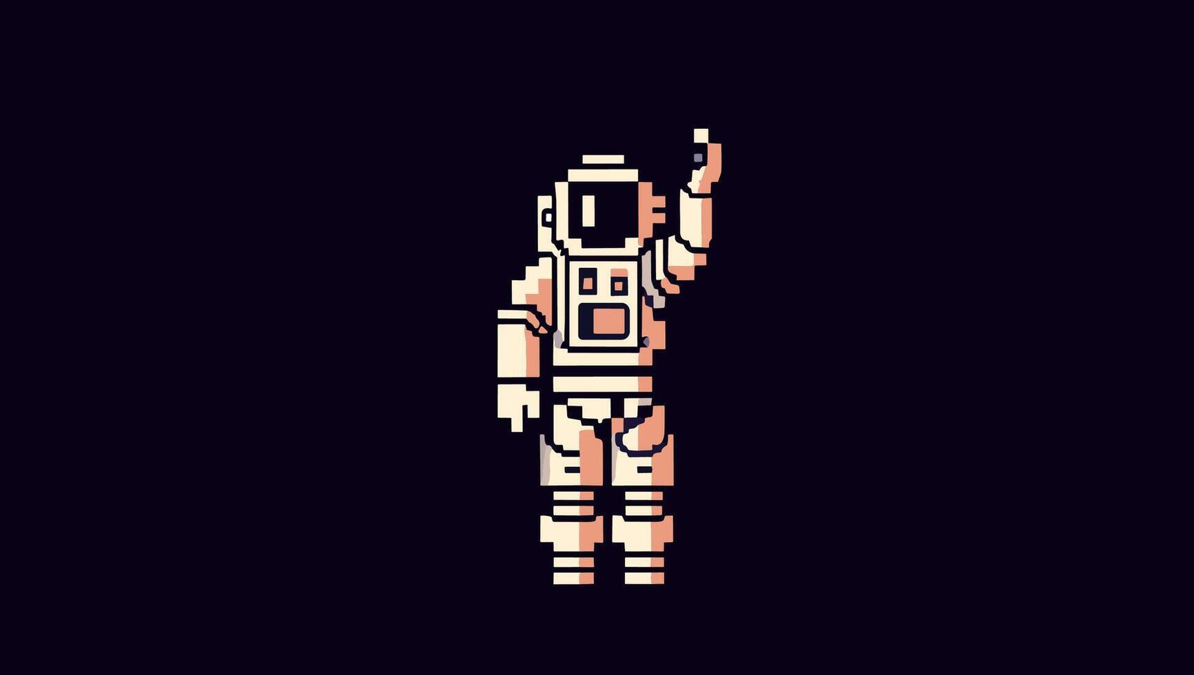 pixel art Astronaut and space vector