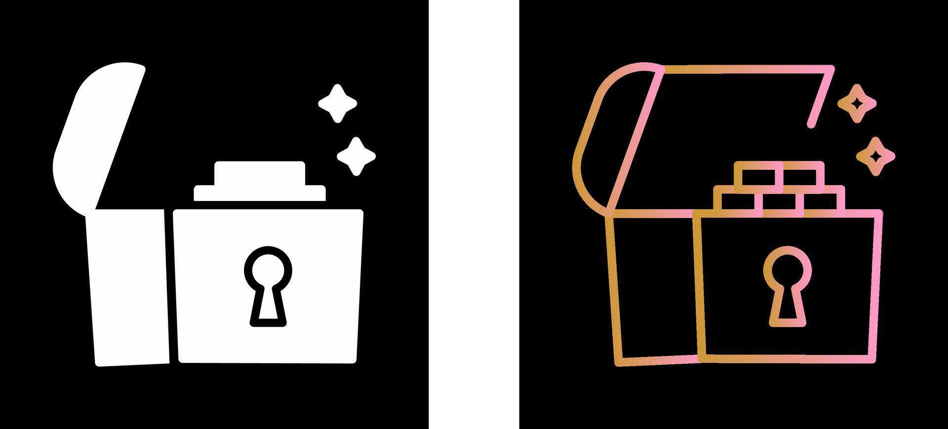 Open Treasure Box Icon Design vector