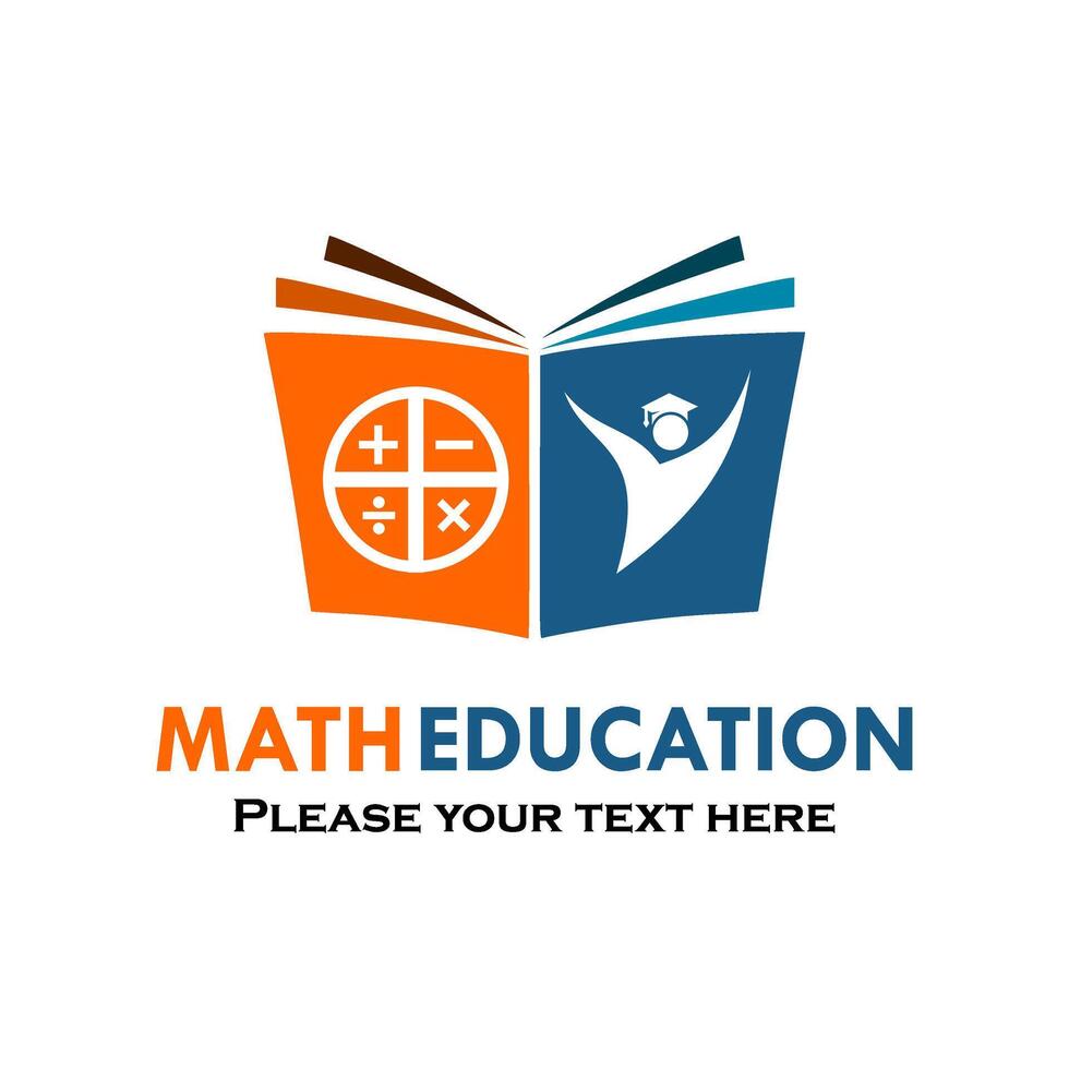 Math education logo template illustration. suitable for education, stem, maths, college, university, student etc vector