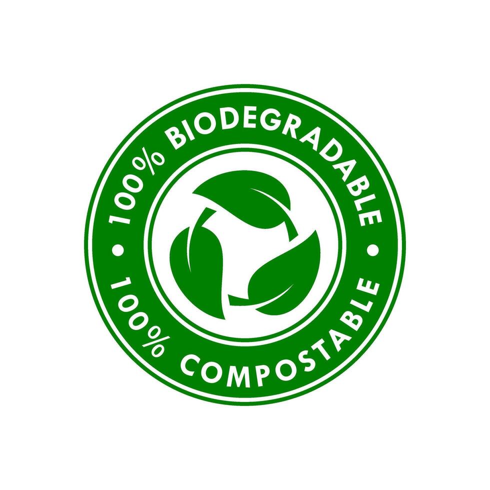 Biodegradable and compostable icon product vector