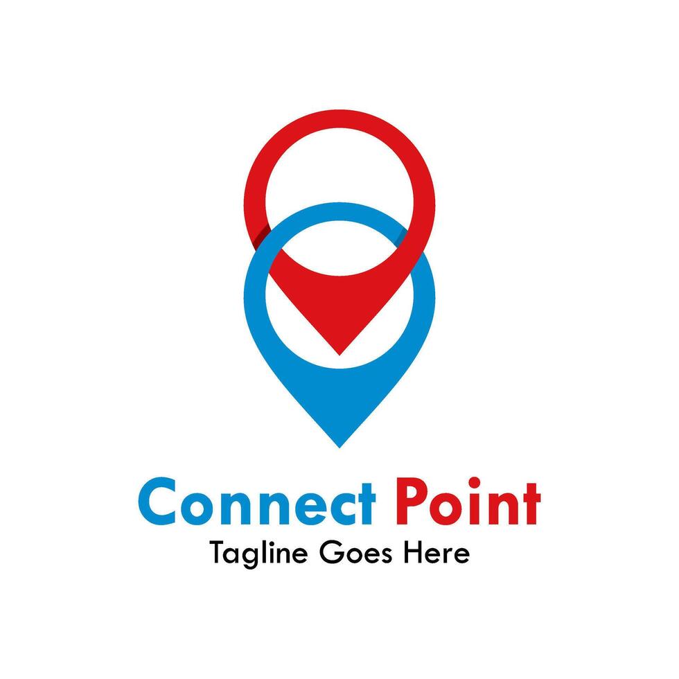 connect point logo template illustration vector