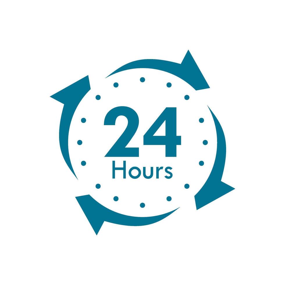 24 hours design template illustration vector