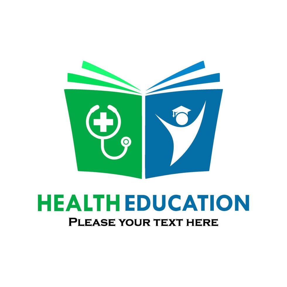 Health education symbol logo template illustration. suiatbel for medical book, university, health education vector