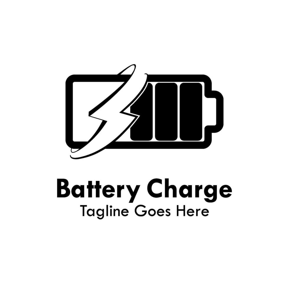 battery charge design logo template illustration vector