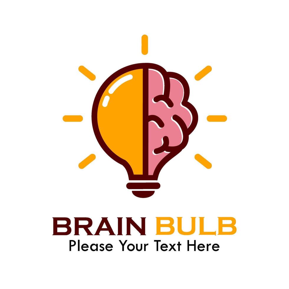 Brain bulb logo template illustration vector