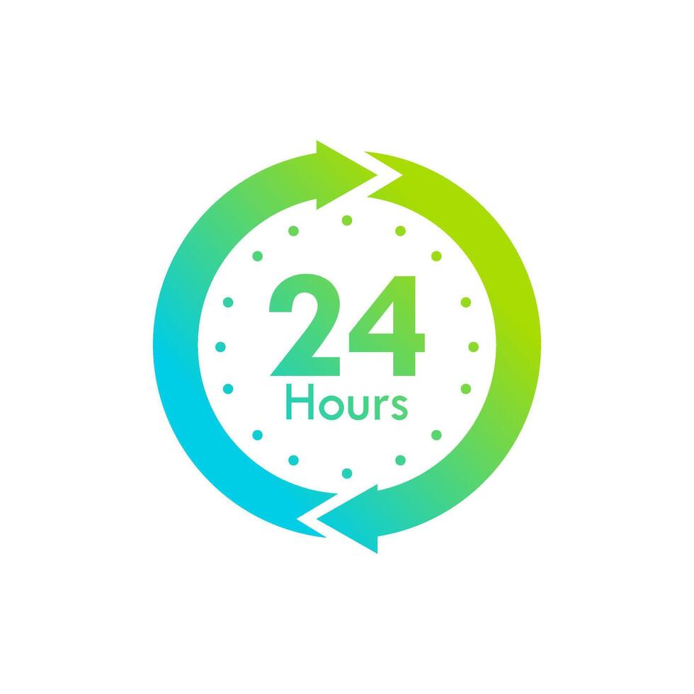 24 hours design template illustration vector