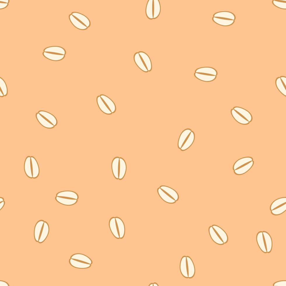 Hand drawn oat flakes doodle seamless pattern. Perfect print for paper, textile and fabric. Food llustration. vector