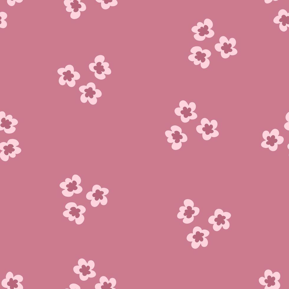 Doodle sakura flowers seamless pattern. Spring print. Perfect for tee, paper, textile and fabric vector