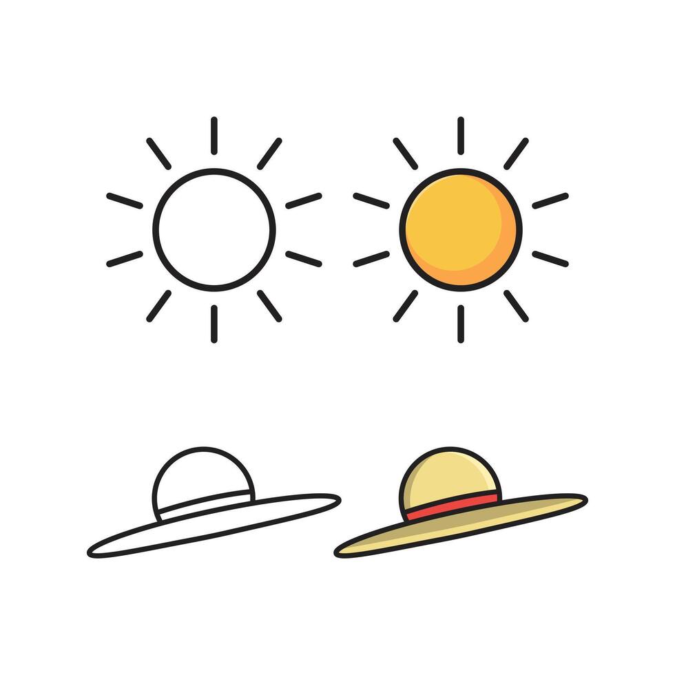Summer Line Icons. Editable Stroke. Pixel Perfect. For Mobile and Web vector