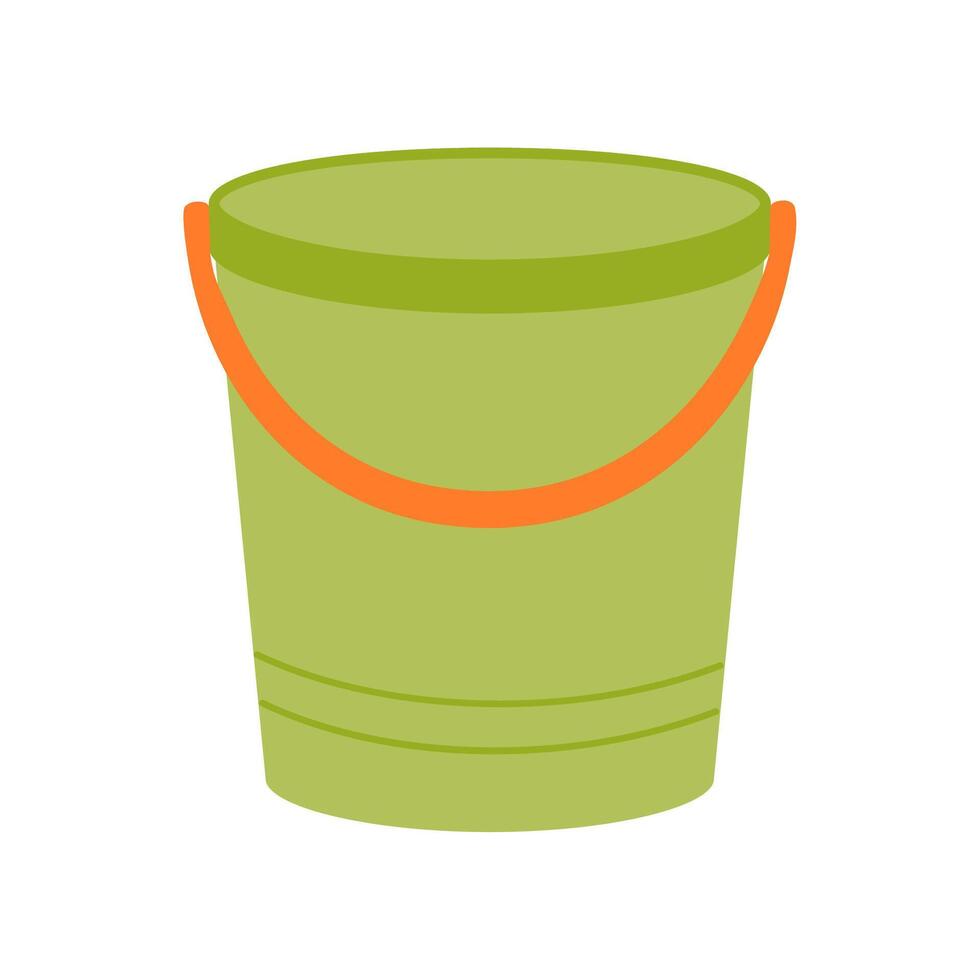 An empty plastic bucket with a handle. illustration isolated on a white background. vector