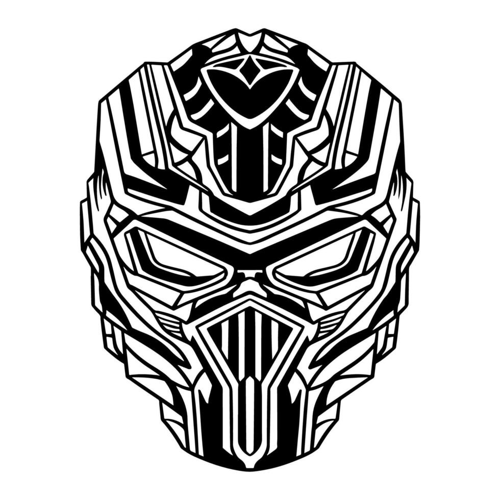 Handdrawn Futuristic Cyberpunk mask vector