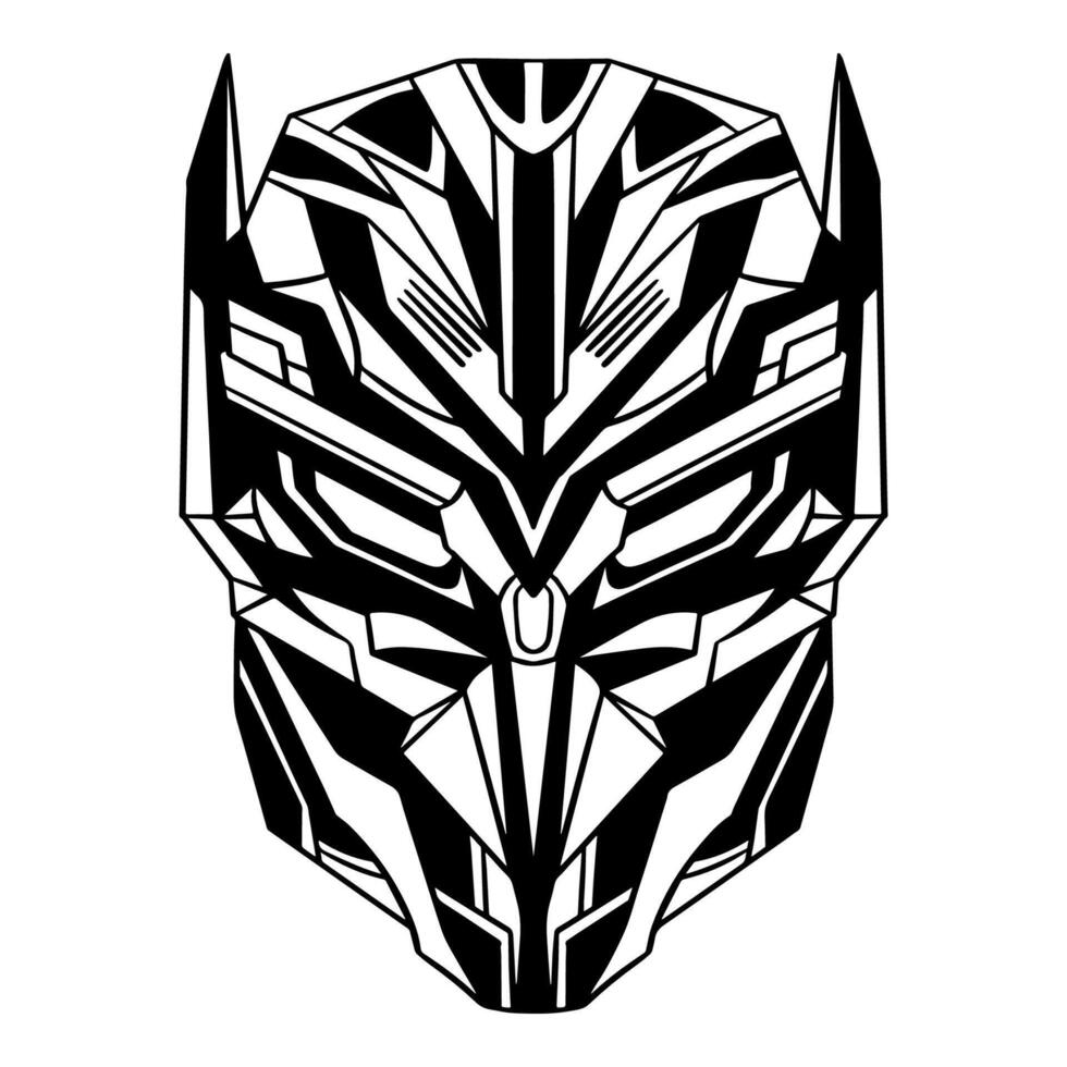 Handdrawn Futuristic Cyberpunk mask vector