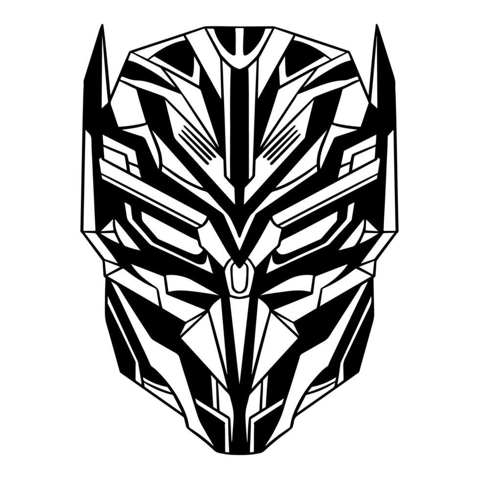 Handdrawn Futuristic Cyberpunk mask vector