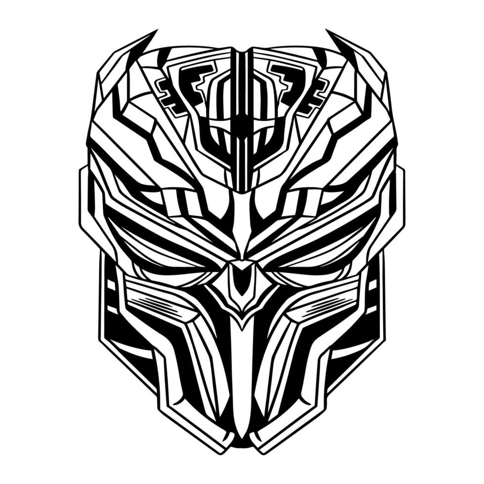 Handdrawn Futuristic Cyberpunk mask vector