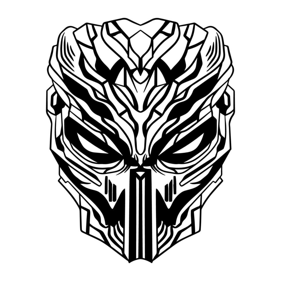 Handdrawn Futuristic Cyberpunk mask vector