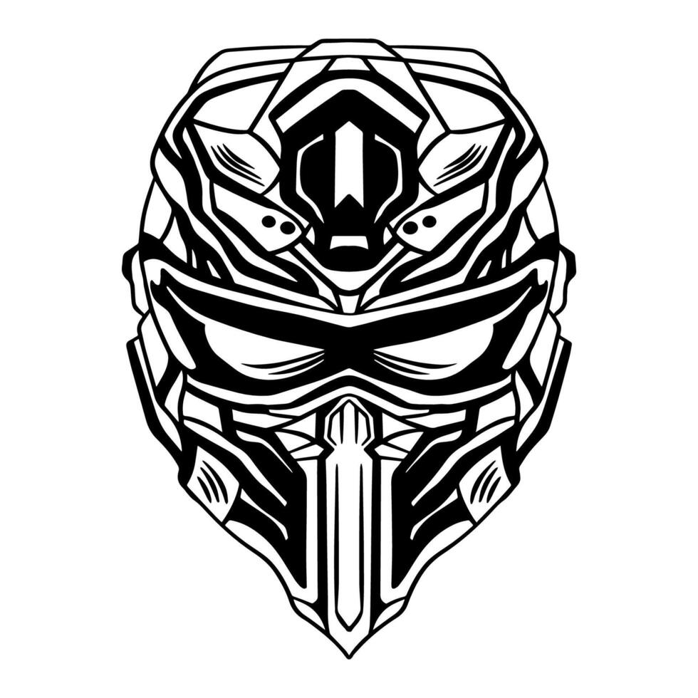 Handdrawn Futuristic Cyberpunk mask vector