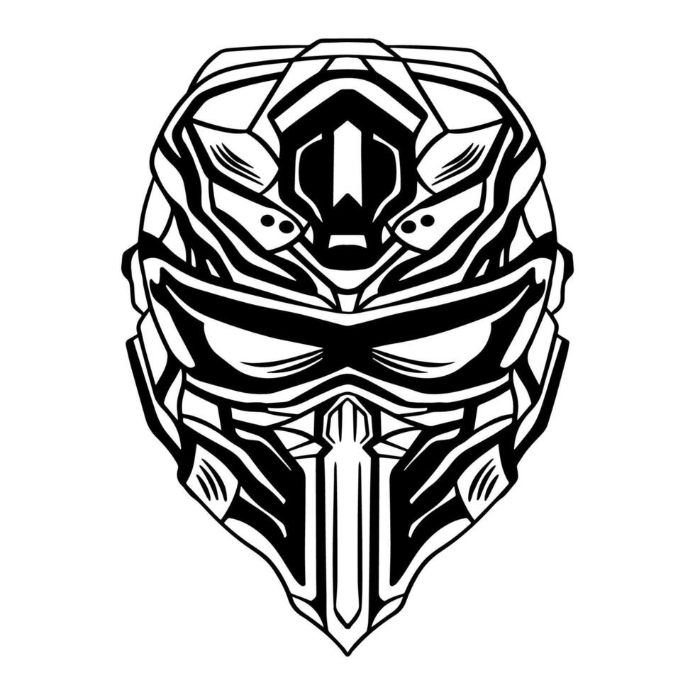 Handdrawn Futuristic Cyberpunk mask vector