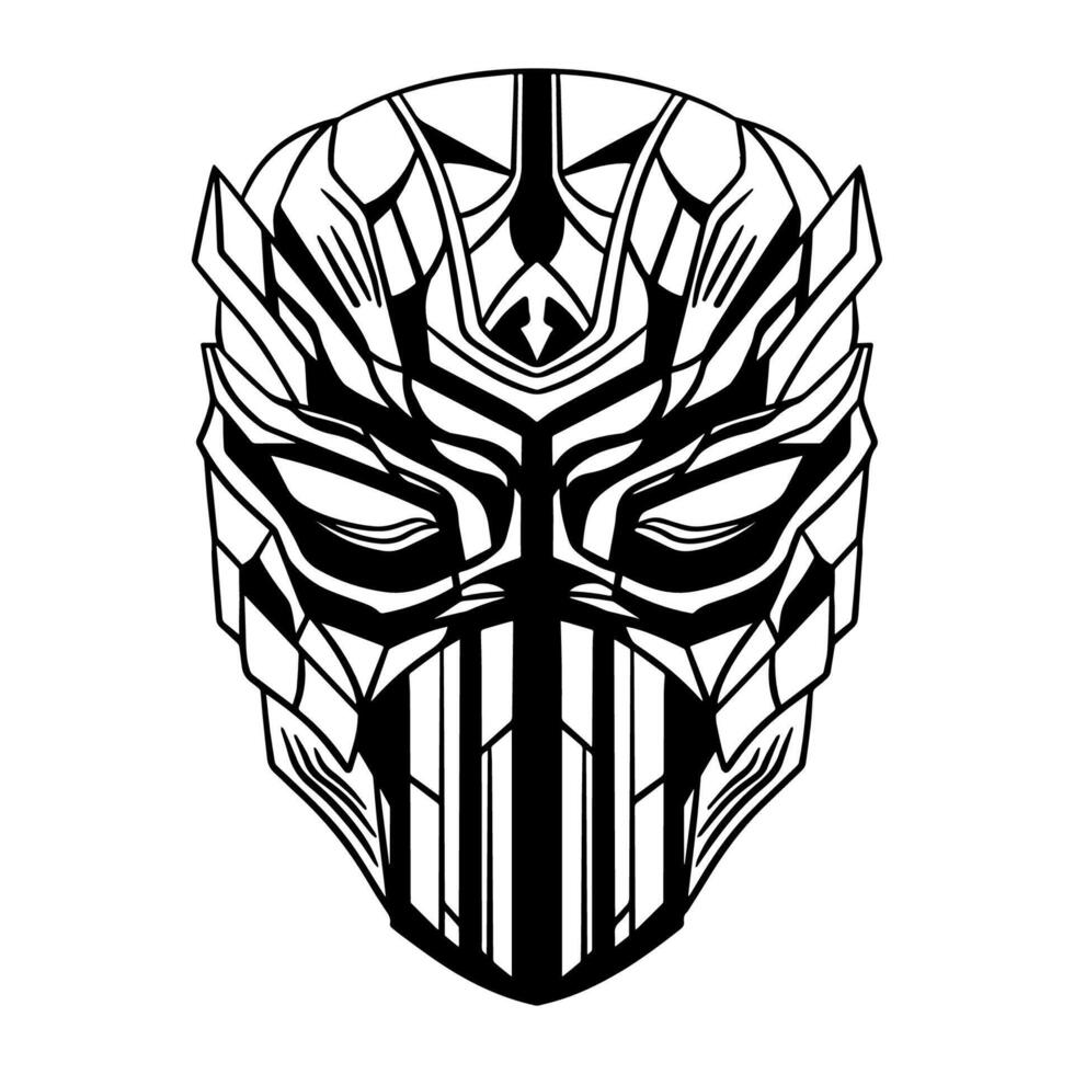 Handdrawn Futuristic Cyberpunk mask vector