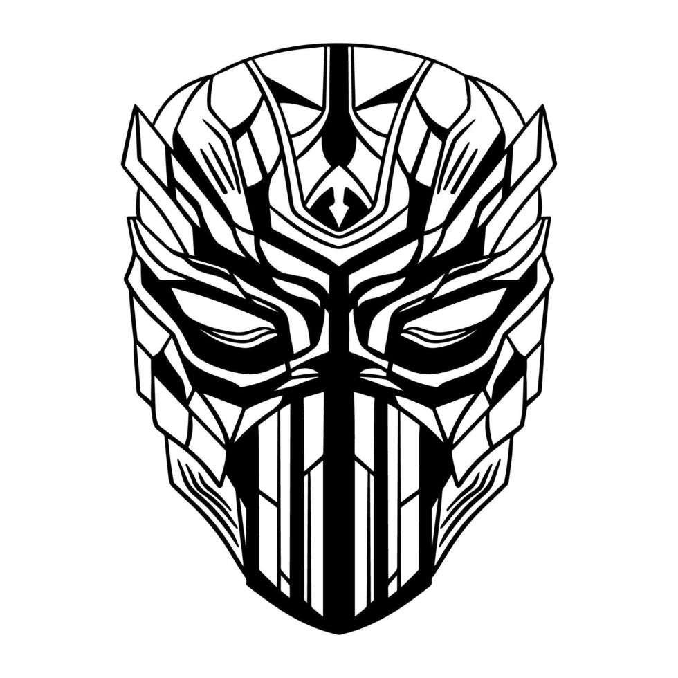 Handdrawn Futuristic Cyberpunk mask vector