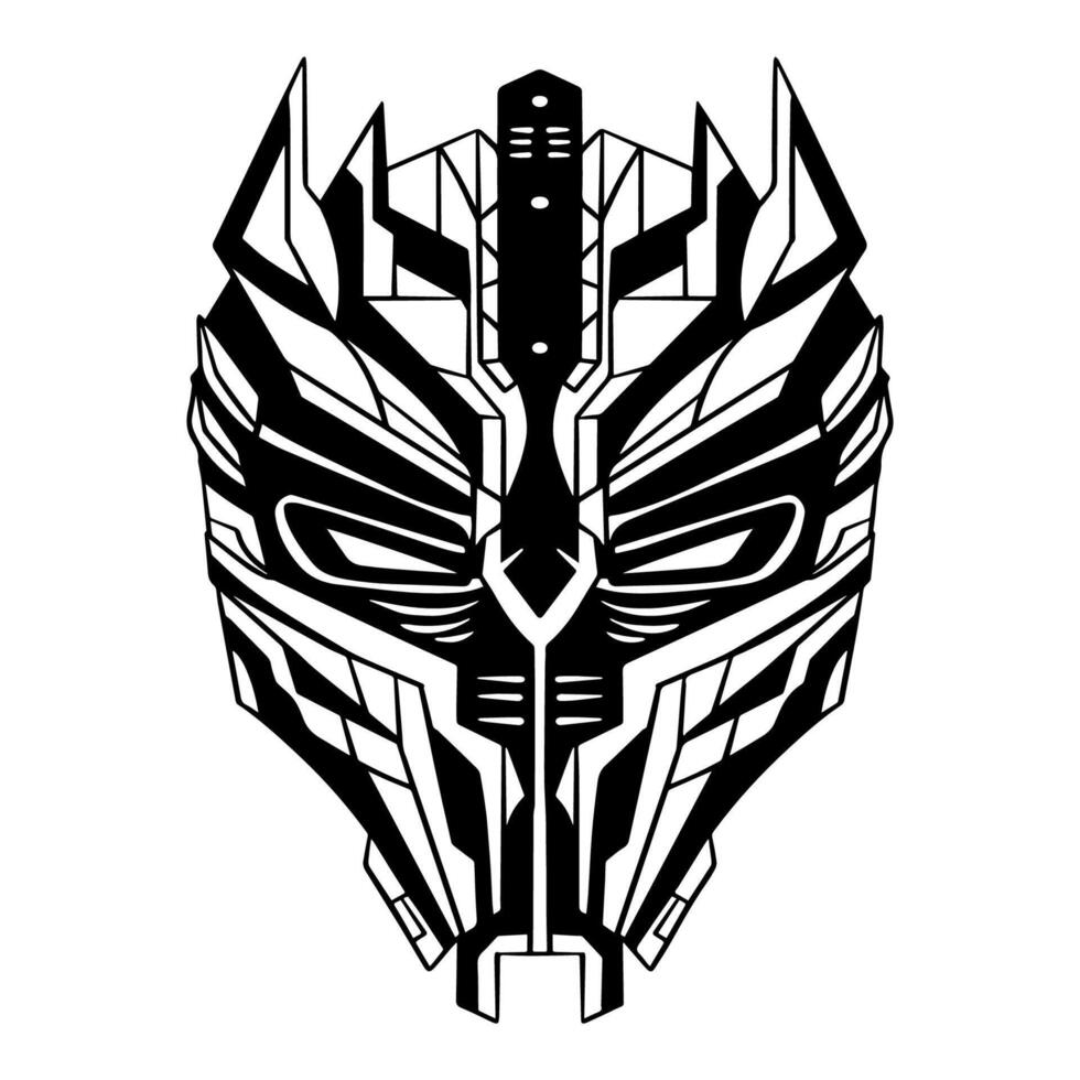 Handdrawn Futuristic Cyberpunk mask vector