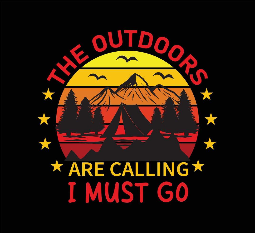 The Outdoors T Shirt Design vector