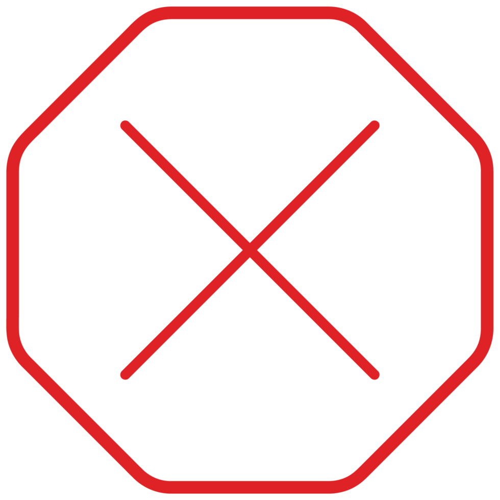 Red cross mark sign on transparent background png