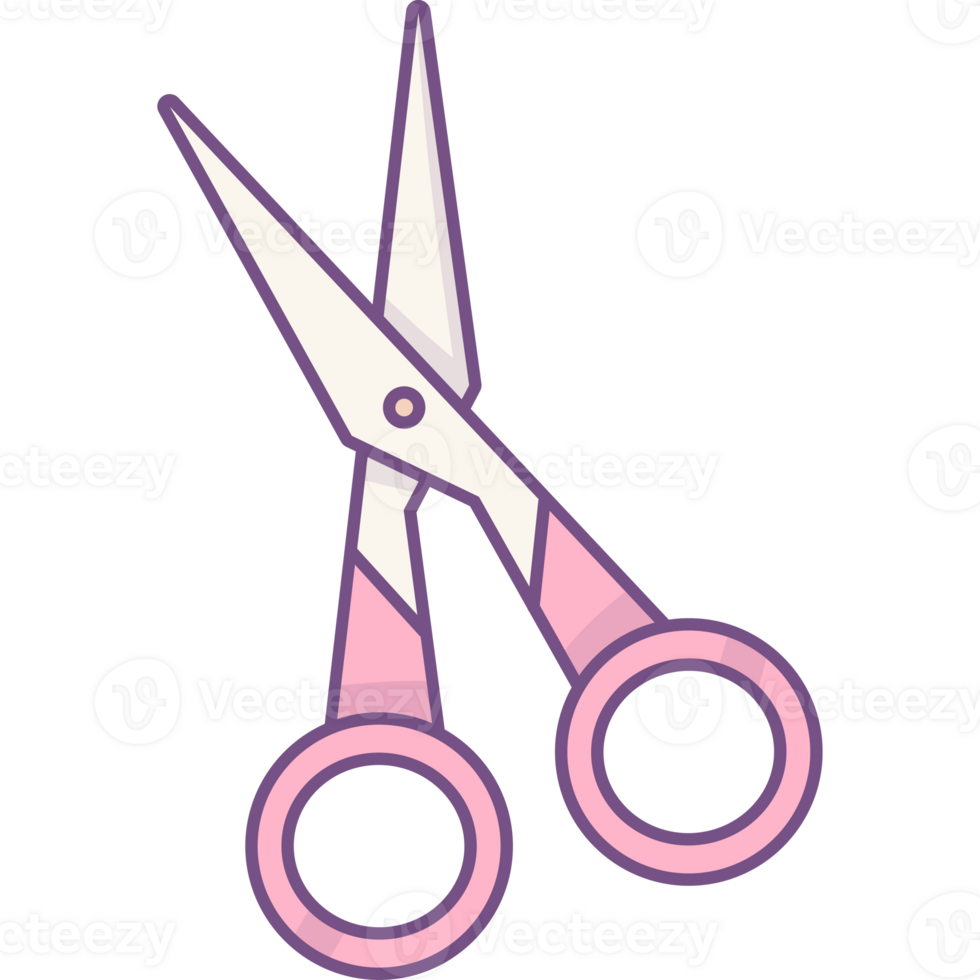 Scissors color drawing png