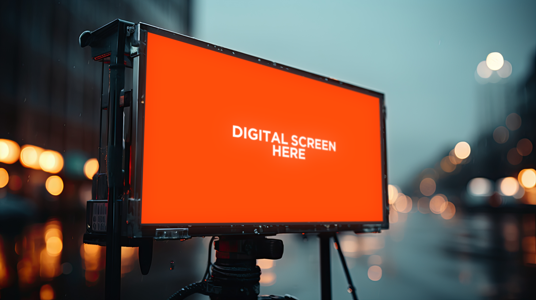 a digital screen mockup on a street psd