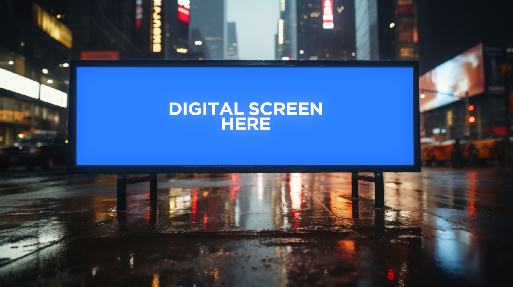a digital screen mockup on a street psd