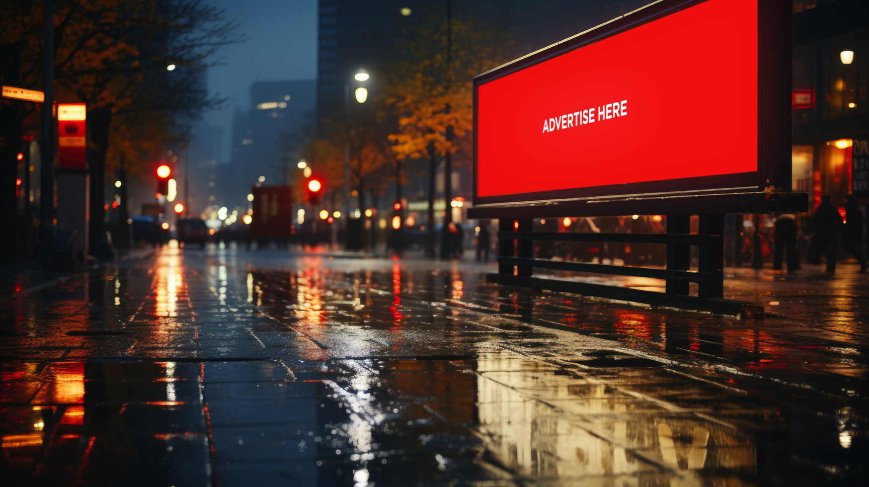 mockup of a billboard on the City psd