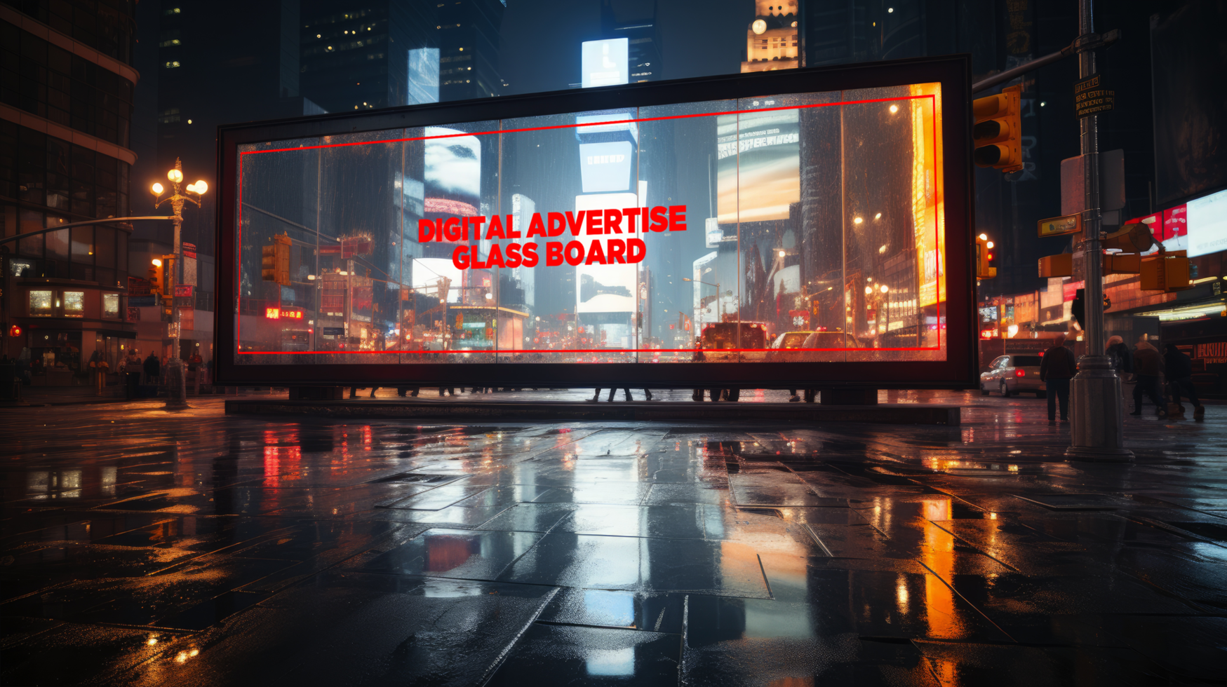 mockup of a billboard on the City psd