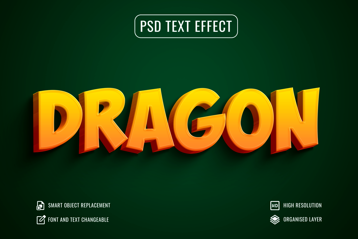 3d dragon text effect in comic style psd