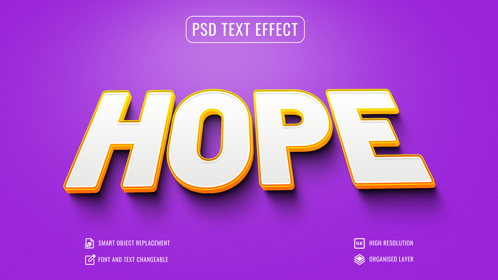 hoop tekst effect in perspectief visie psd