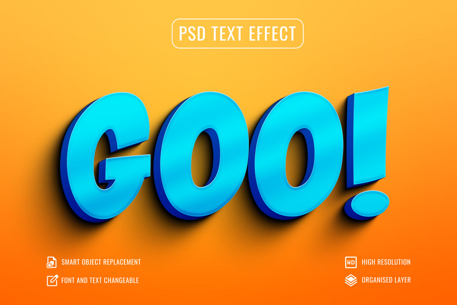 Colorful 3d text effect in comic style psd