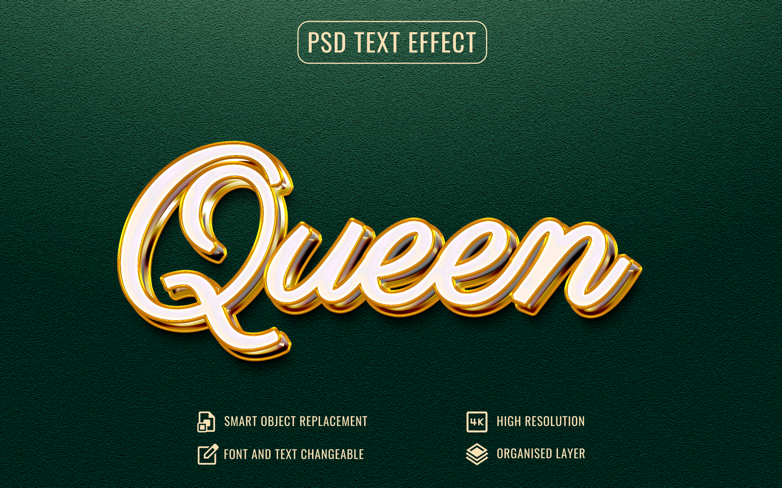 luxe 3d brillant texte effet psd