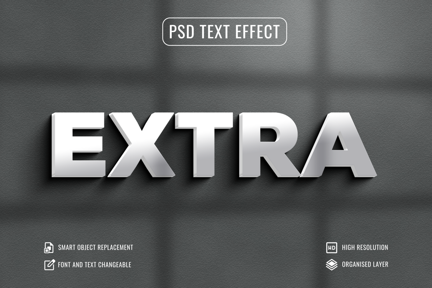 3d text effect in black and white psd