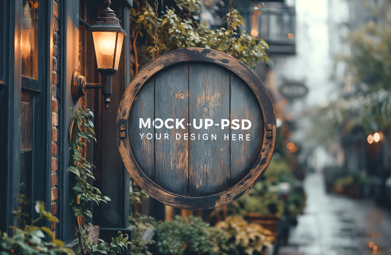 Vintage sign mockup psd