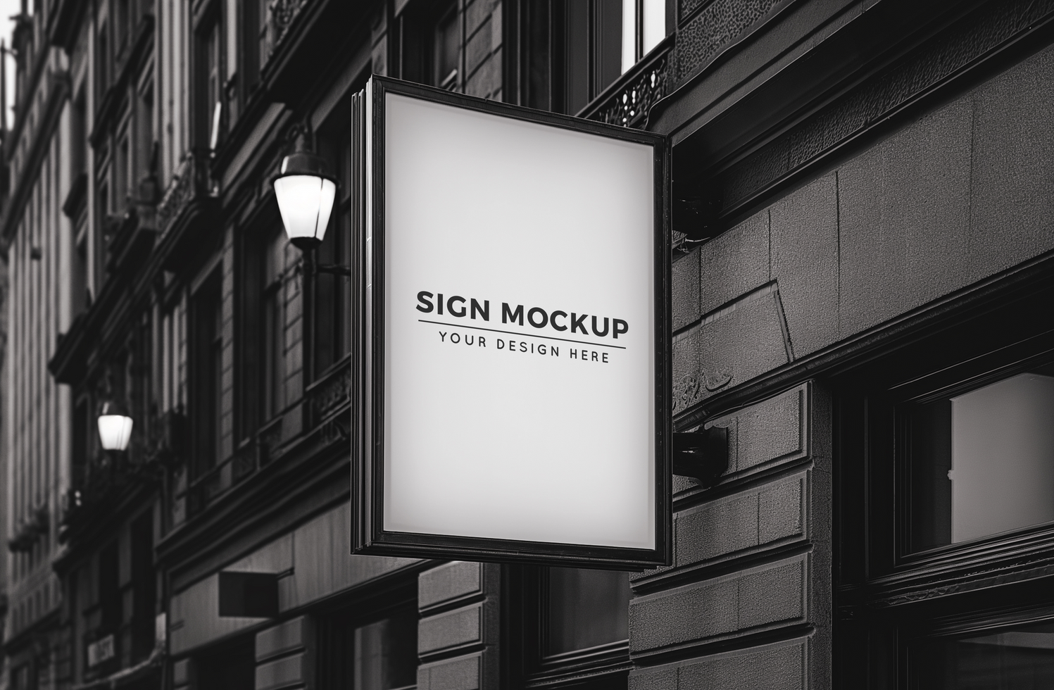 Vintage sign mockup psd