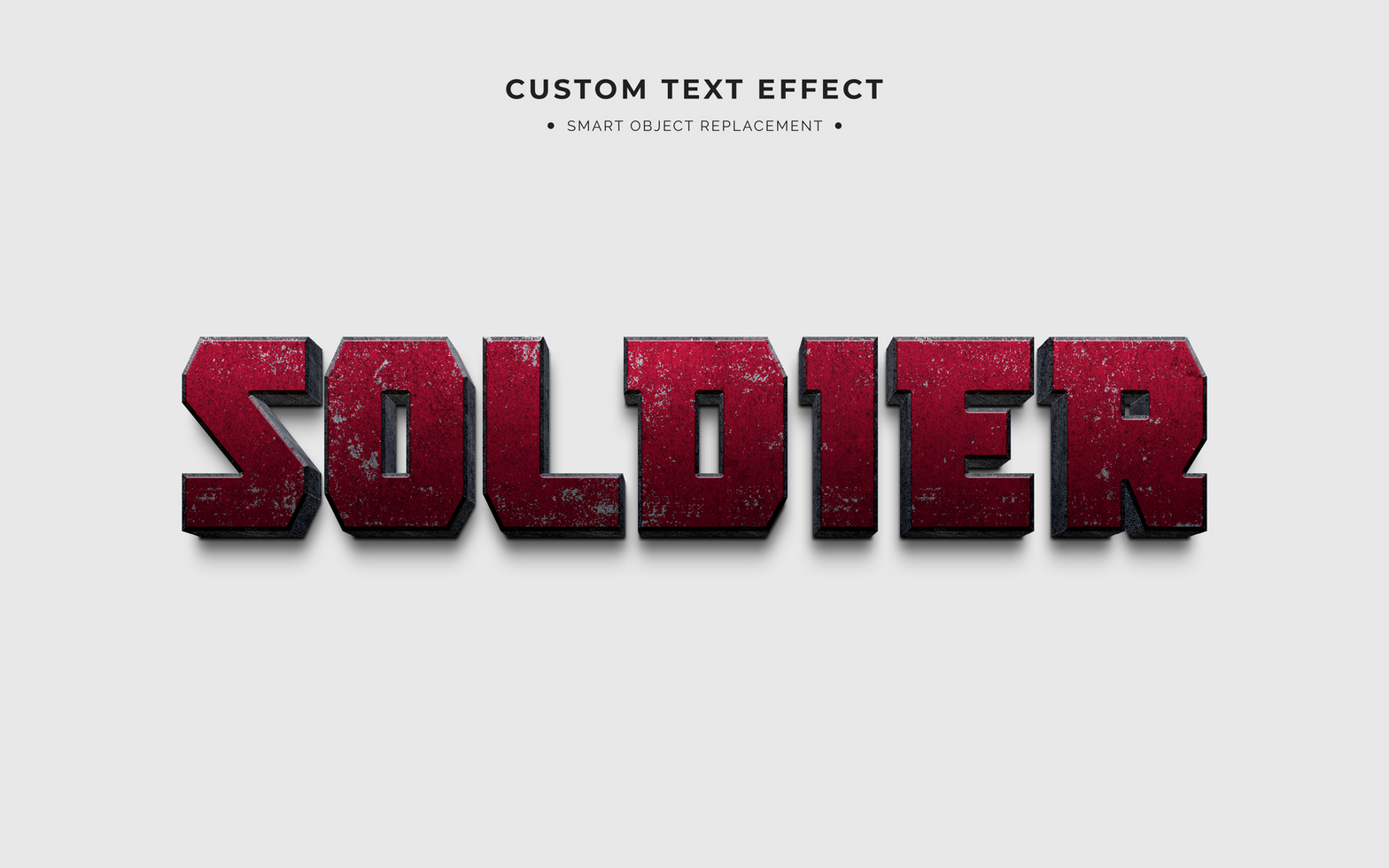 rouge métal film 3d texte style effet psd