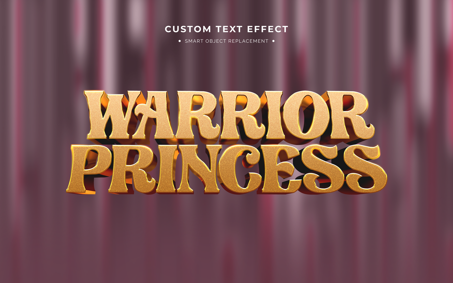 Golden fantasy movie 3d text style effect psd