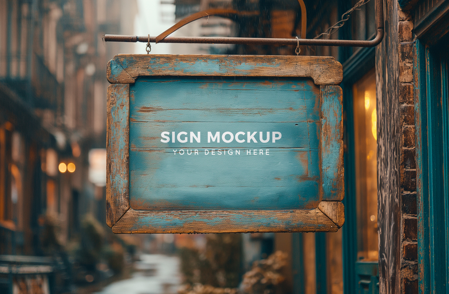 Vintage sign mockup psd