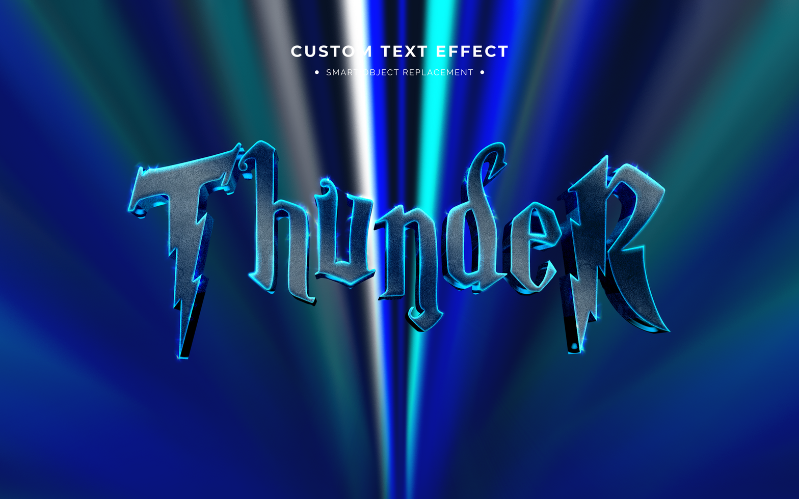 Thunder movie 3d text style effect psd