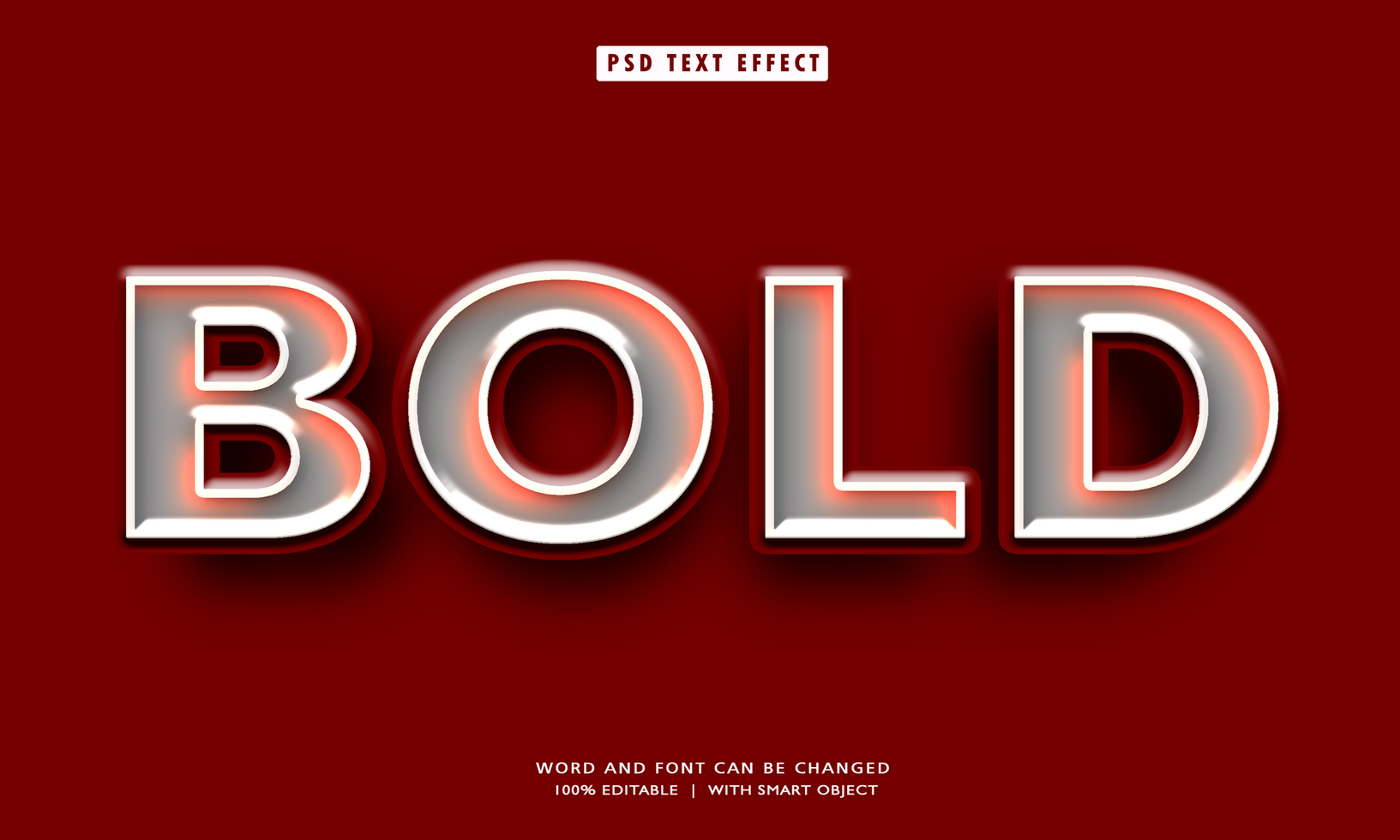 Bold 3D Editable Text Effects psd