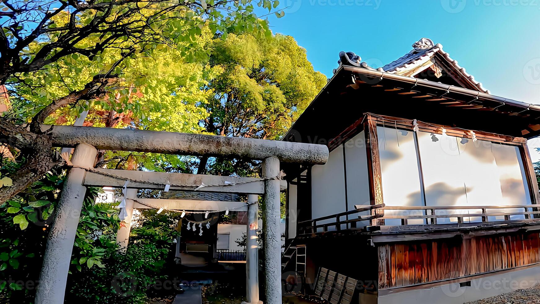 rokugatsu hachiman santuario, un santuario en rokugatsu, adachi-ku, tokio, Japón. eso estaba construido durante el 1053-1058 foto