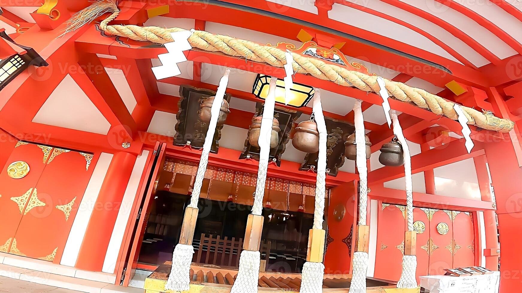 Shinjuku, Tokyo, Japan. Hanazono Shrine, a shrine standing in the middle of the city. It existed in 1590, the year Tokugawa Ieyasu entered Tokyo photo