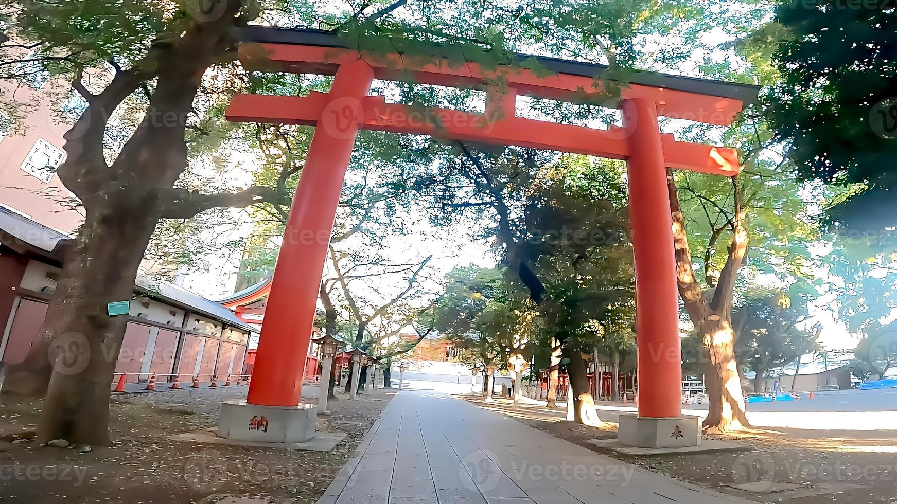 Shinjuku, Tokyo, Japan. Hanazono Shrine, a shrine standing in the middle of the city. It existed in 1590, the year Tokugawa Ieyasu entered Tokyo photo