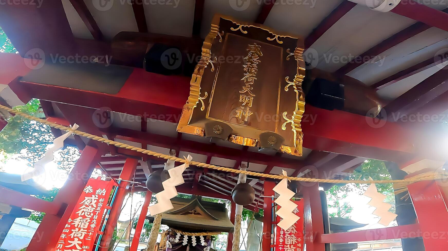 Shinjuku, Tokyo, Japan. Hanazono Shrine, a shrine standing in the middle of the city. It existed in 1590, the year Tokugawa Ieyasu entered Tokyo photo